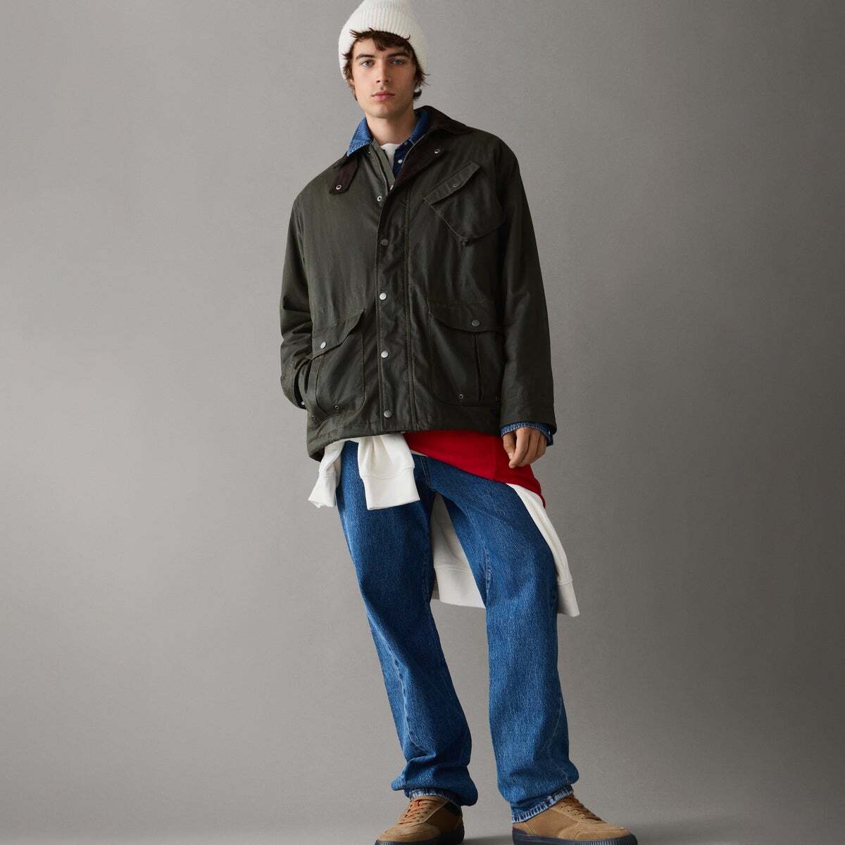Veste Avec Finition Cirée Coupe Regular trench green, PEPE JEANS