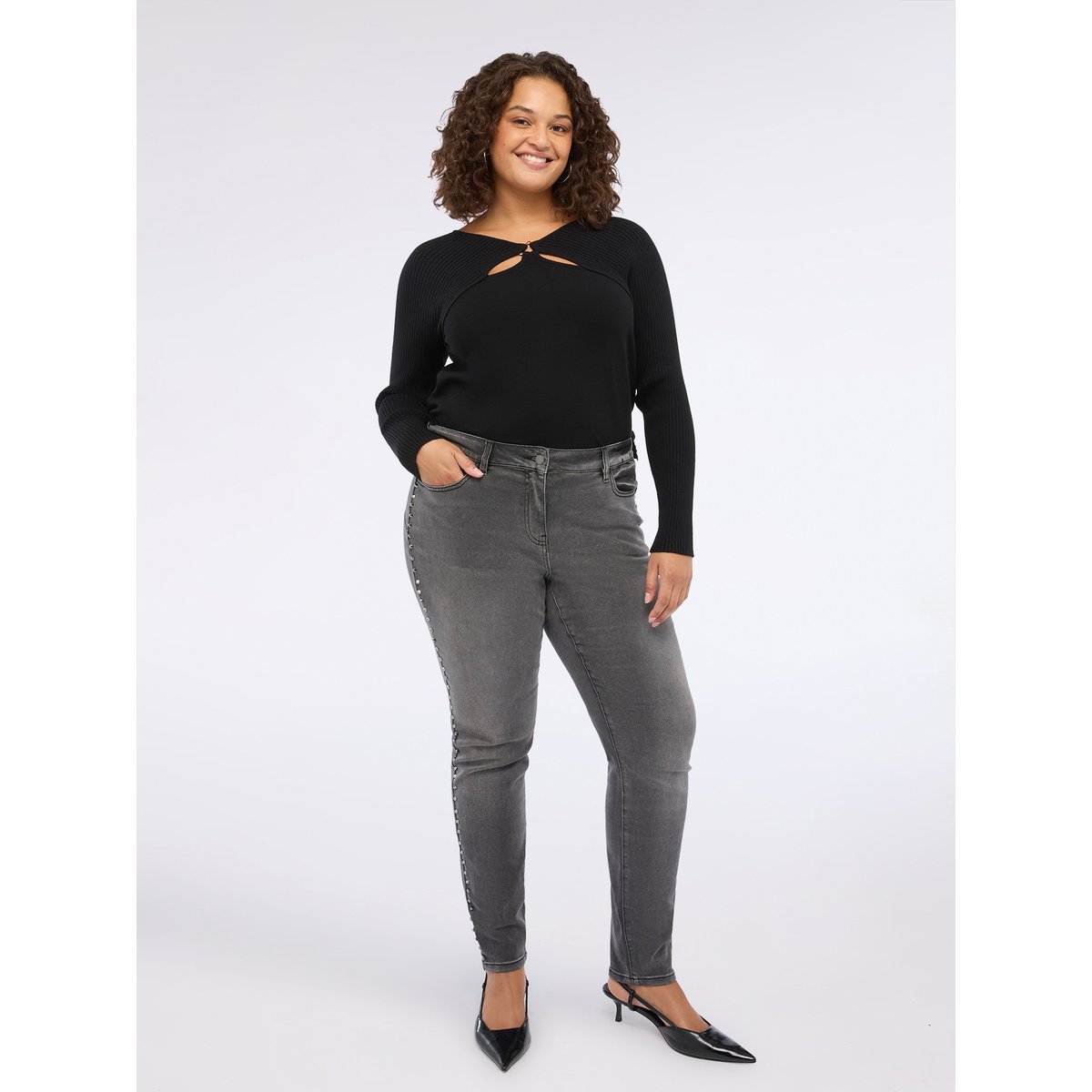 Maillot avec détails découpés noir, FIORELLA RUBINO