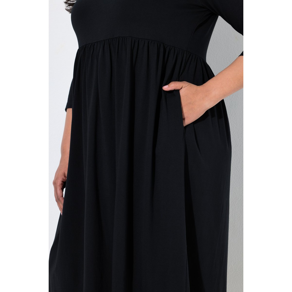 Robe maxi en jersey noir, ULLA POPKEN