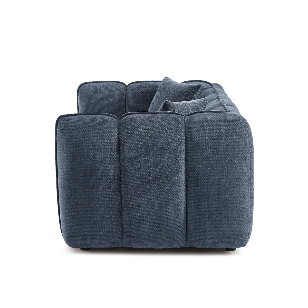 Canapé droit 2 places en tissu MATILDA bleu, SORELH