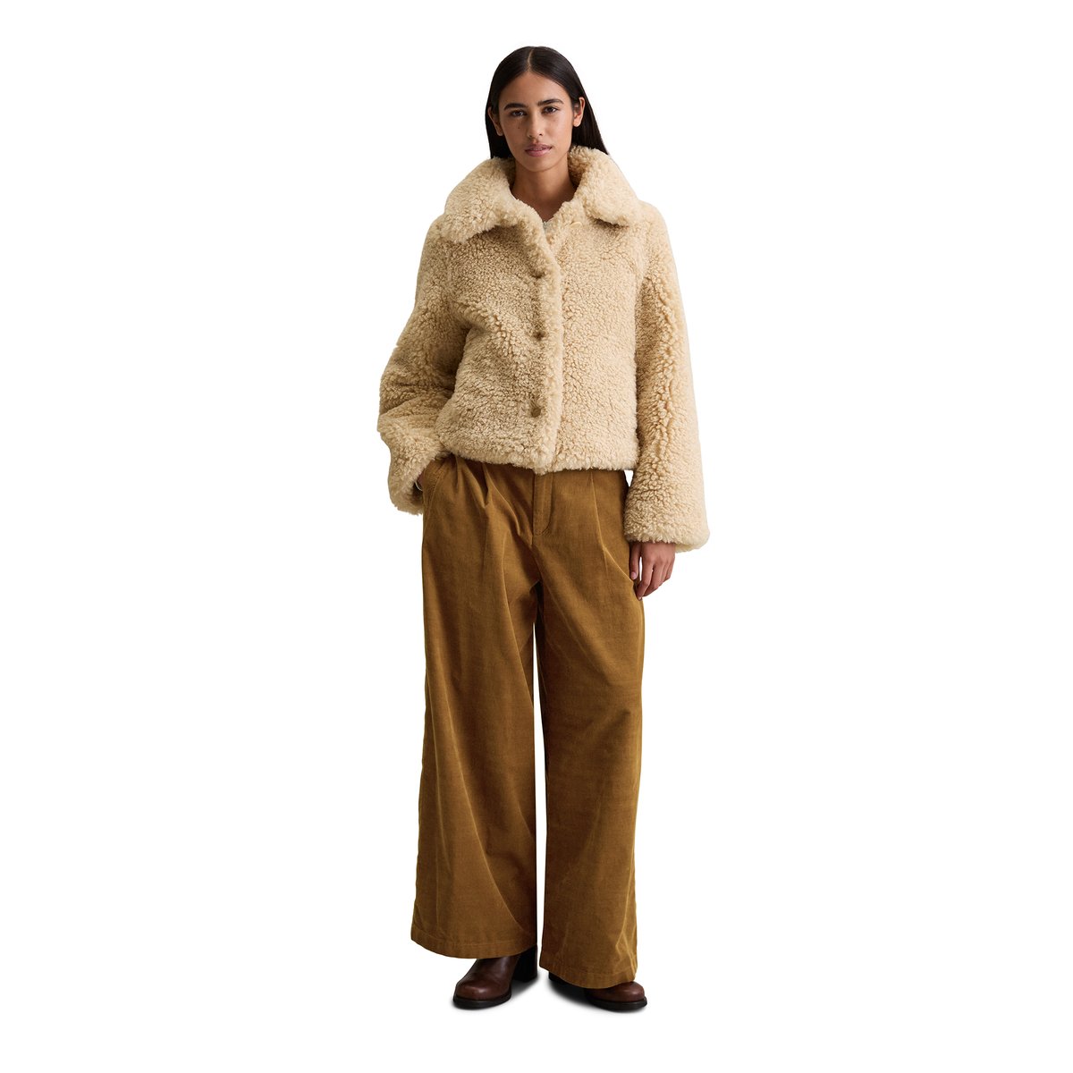 Veste en peluche régulière en peluche douce Curly blanc naturel, MARC O’POLO DENIM