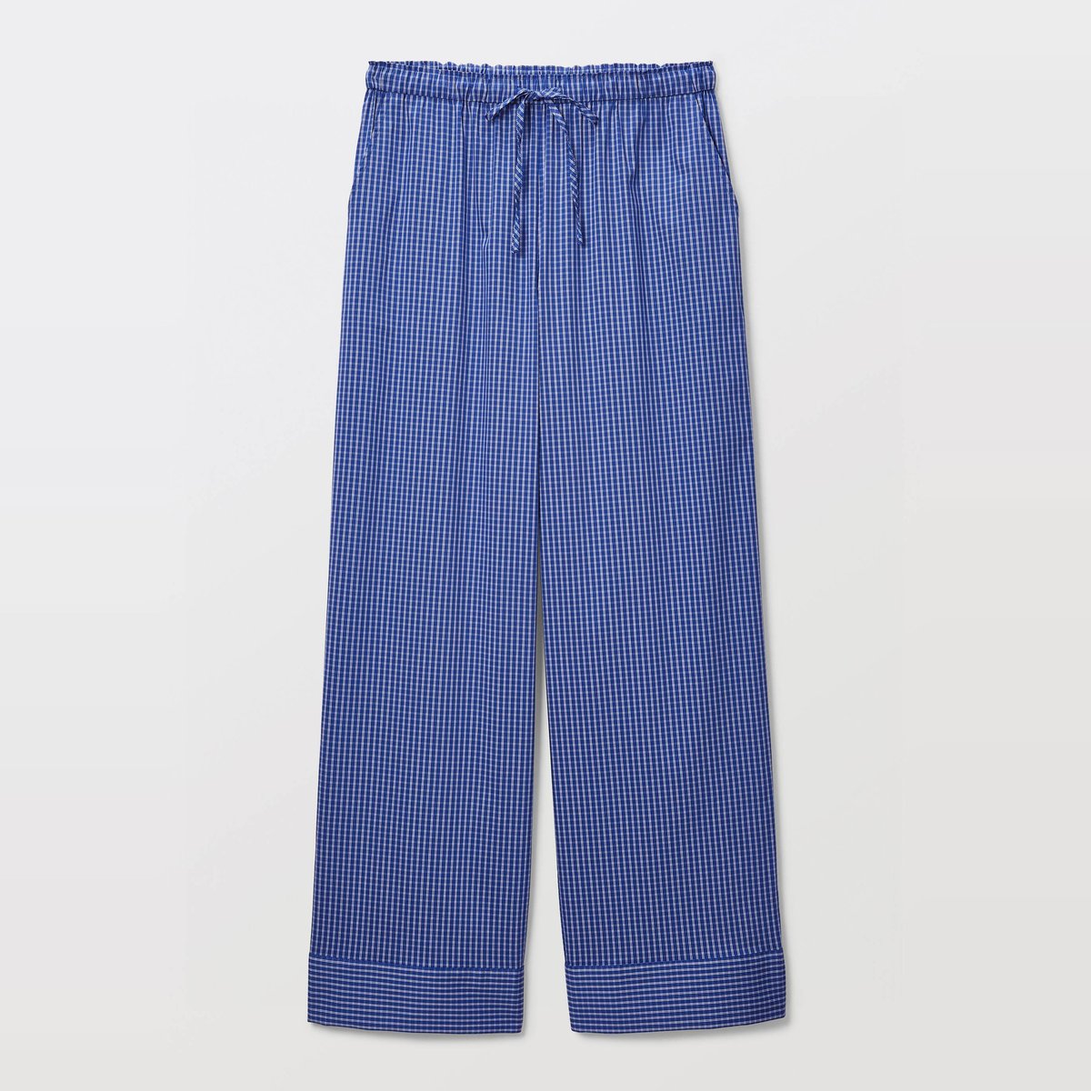 Pantalon large à carreaux en coton super sonic, MONOPRIX