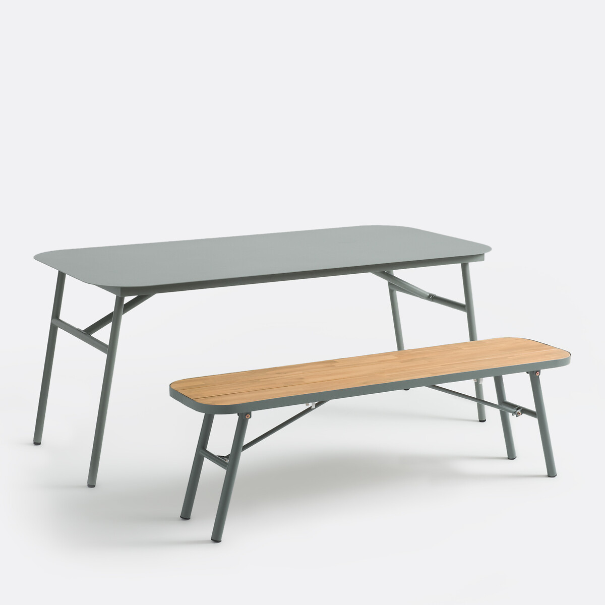 Table de jardin, pliable, en métal acier, HANSO vert, LA REDOUTE INTERIEURS