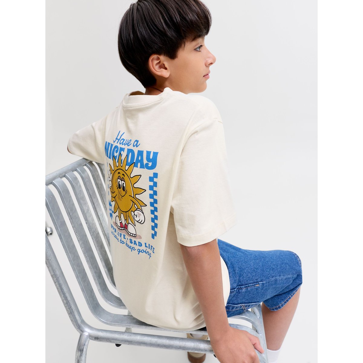 T-Shirt antique white, JACK & JONES JUNIOR