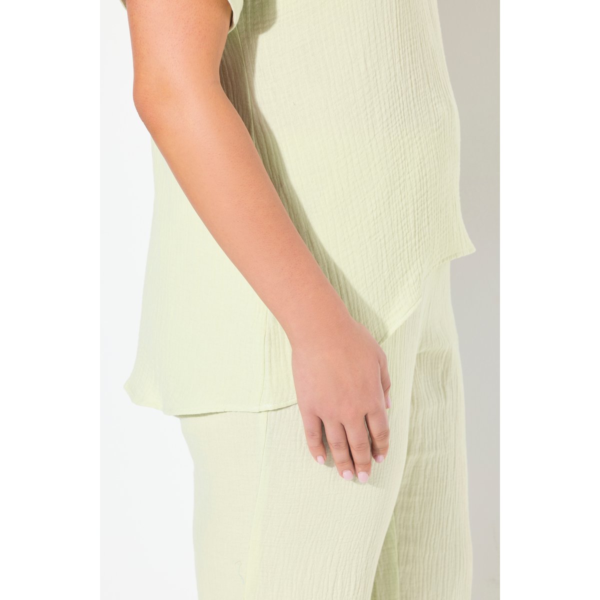 Blouse oversize en mousseline pistache, ULLA POPKEN