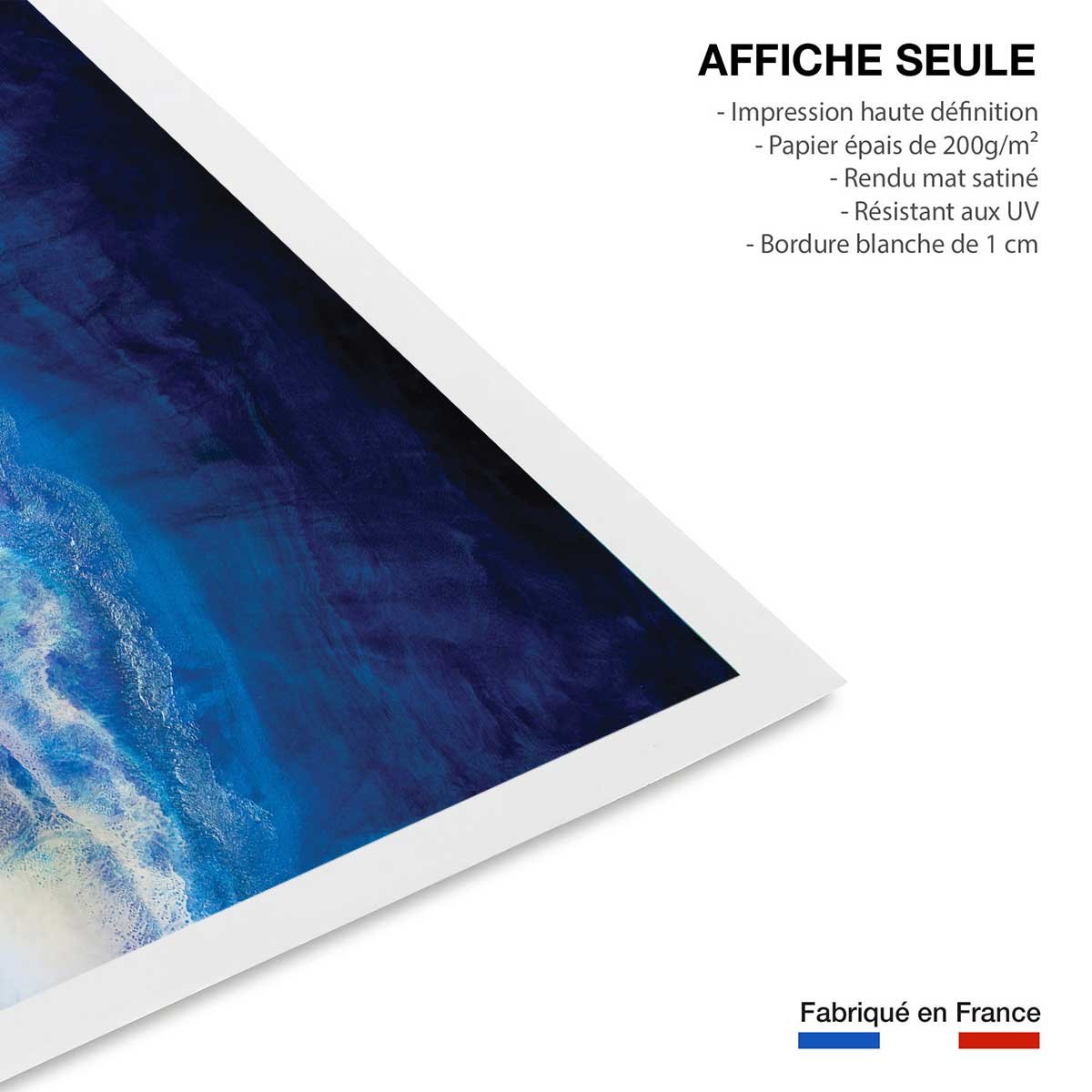 Poster bleu glacier affiche seule, HEXOA