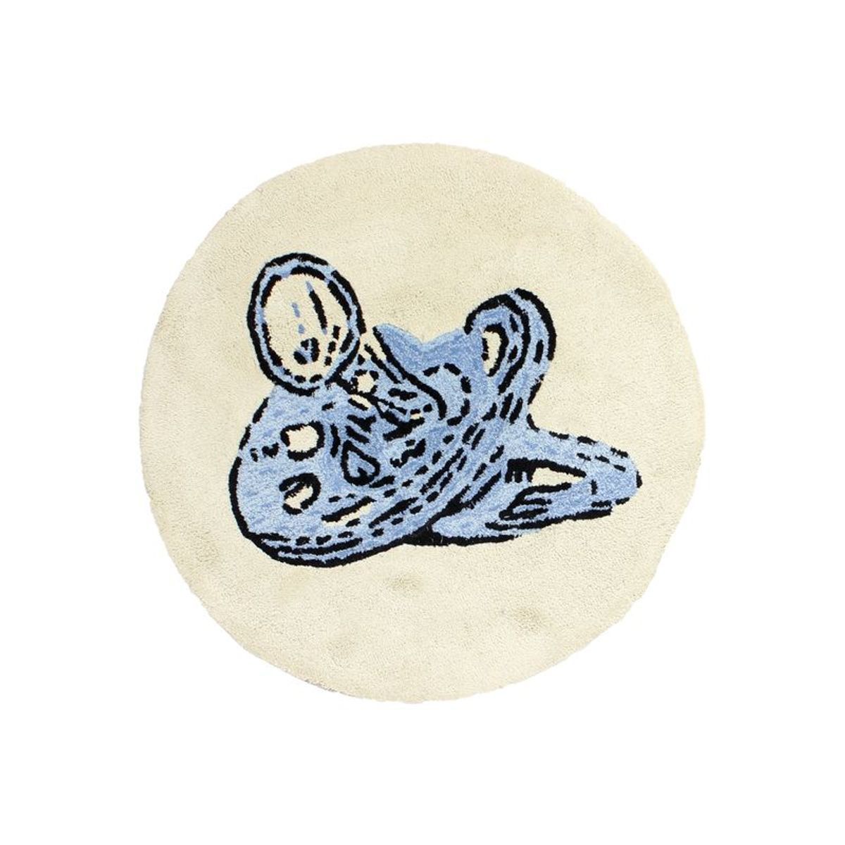 Tapis enfant en coton dessin tétine bébé TOTOTTE BOY bleu, THE DECO FACTORY