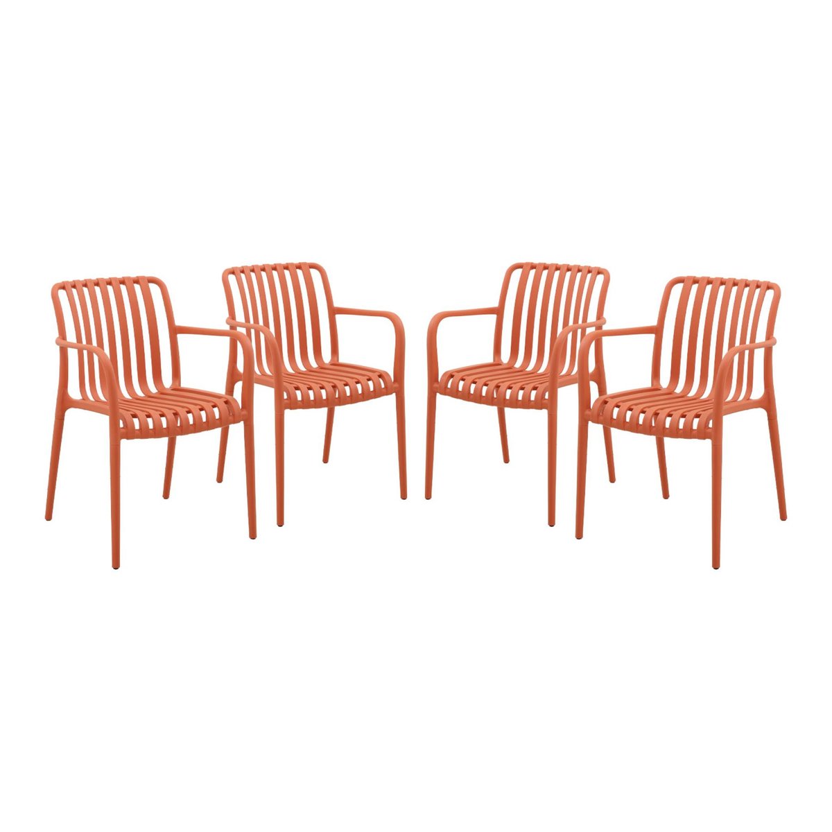 Fauteuil de jardin plastique (lot de 4) AGATHE FAUTEUILS terracotta, SWEEEK