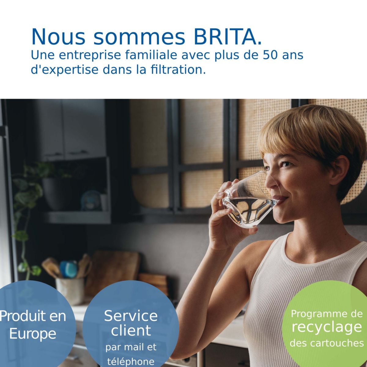 Distributeur d'eau filtrée Flow bleu translucide, BRITA