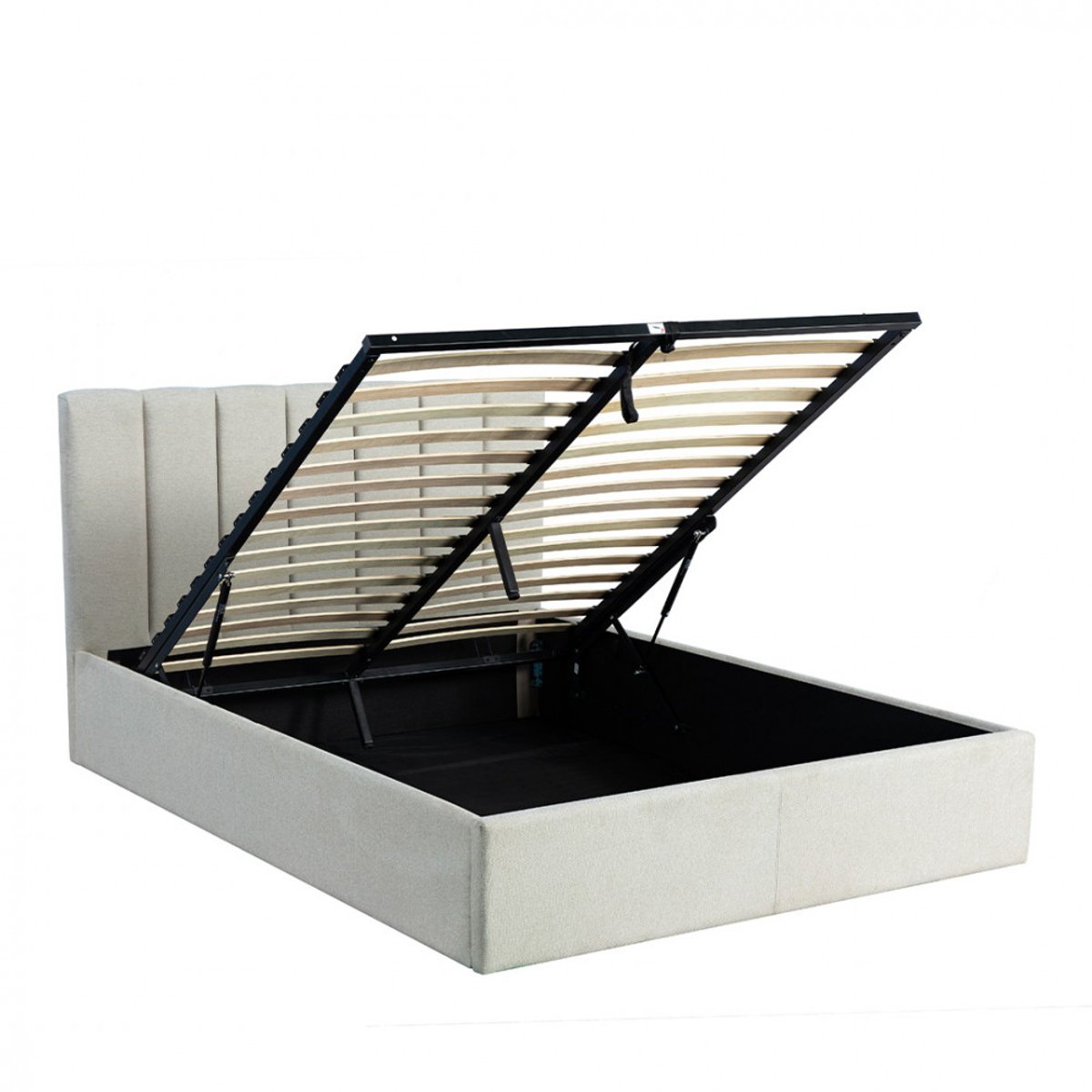Lit coffre en tissu 140x190cm- LOU écru, DRAWER