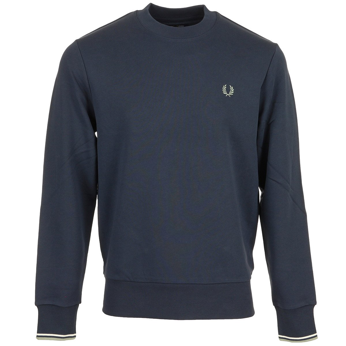 CREW NECK SWEATSHIRT dark air force ecru seagrass, FRED PERRY