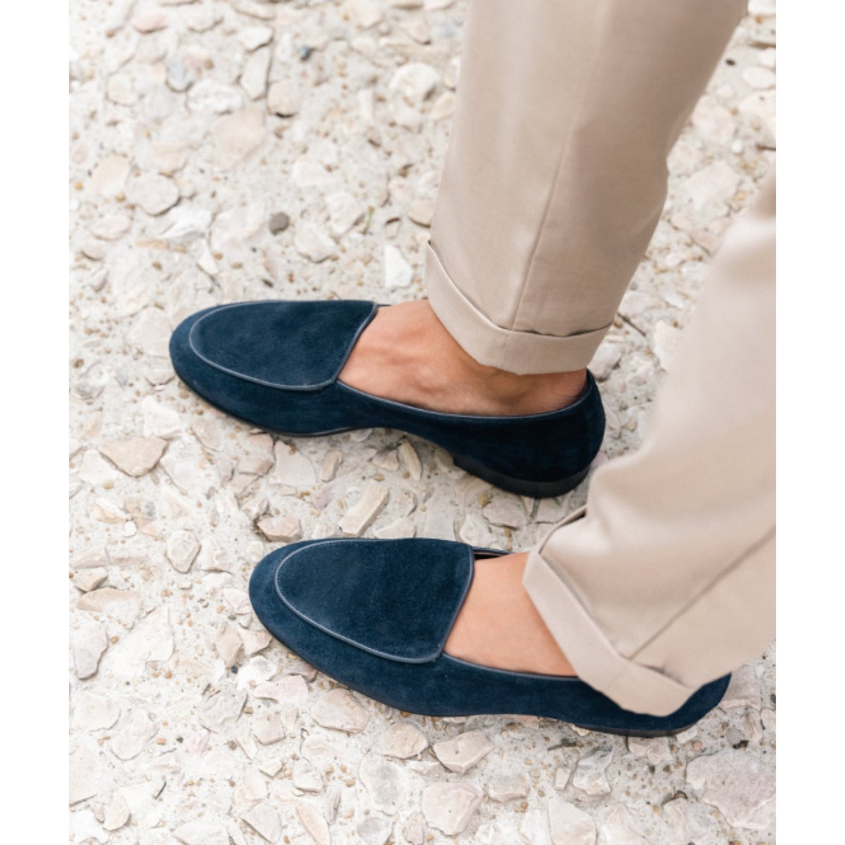 Mocassin daim DOUGLAS bleu marine, FINSBURY