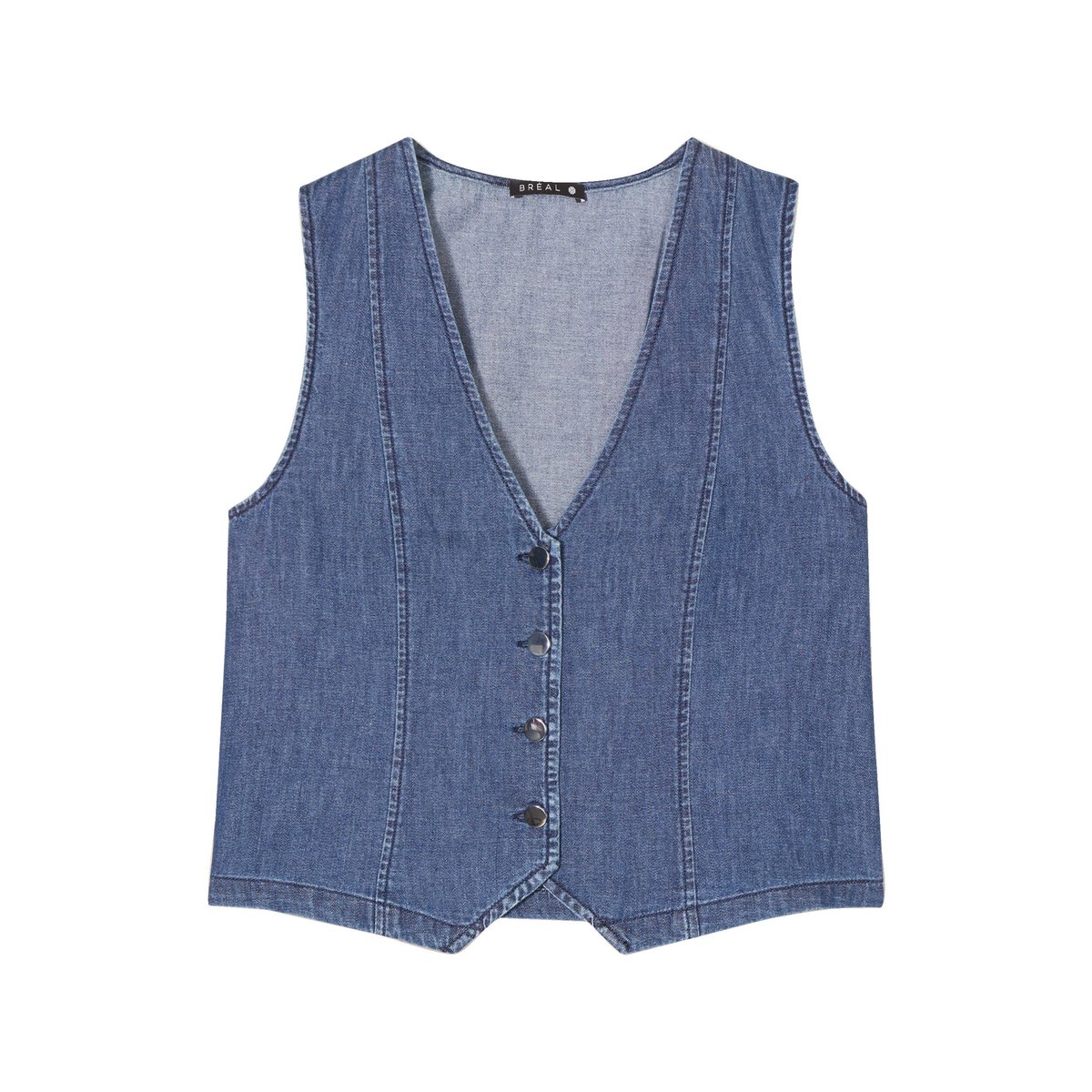 Veston sans manches jean denim double stone, BREAL