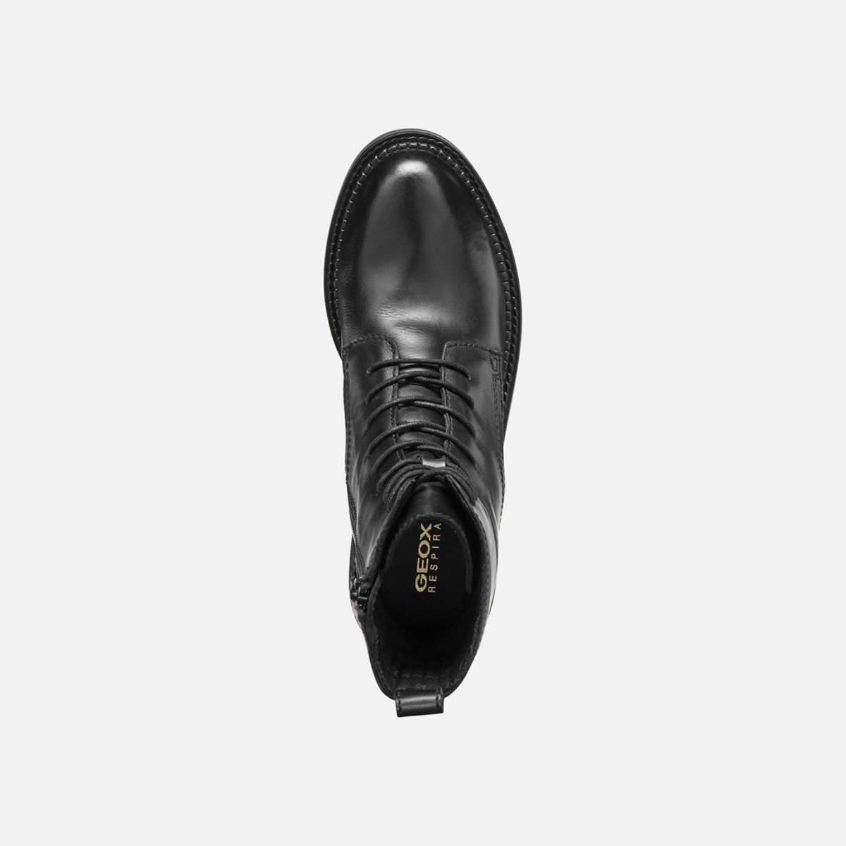 Bottines lacées en cuir, SERILDA noir, GEOX