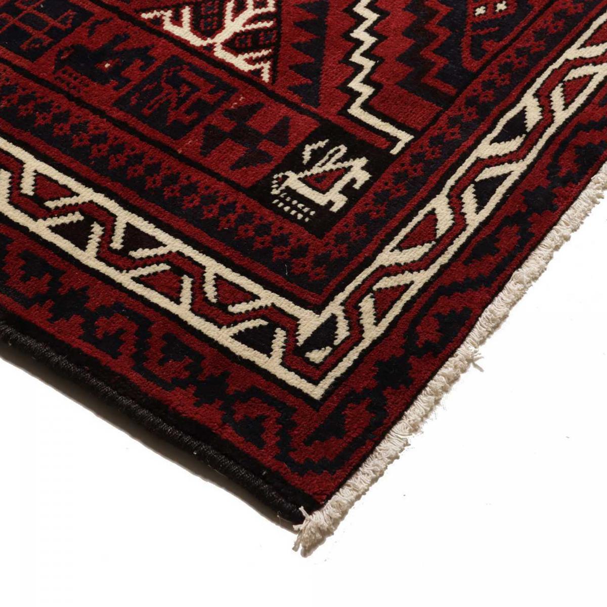 Tapis d'orient, motif oriental, noué main en laine, LORI 8 rouge, crème, noir, UN AMOUR DE TAPIS