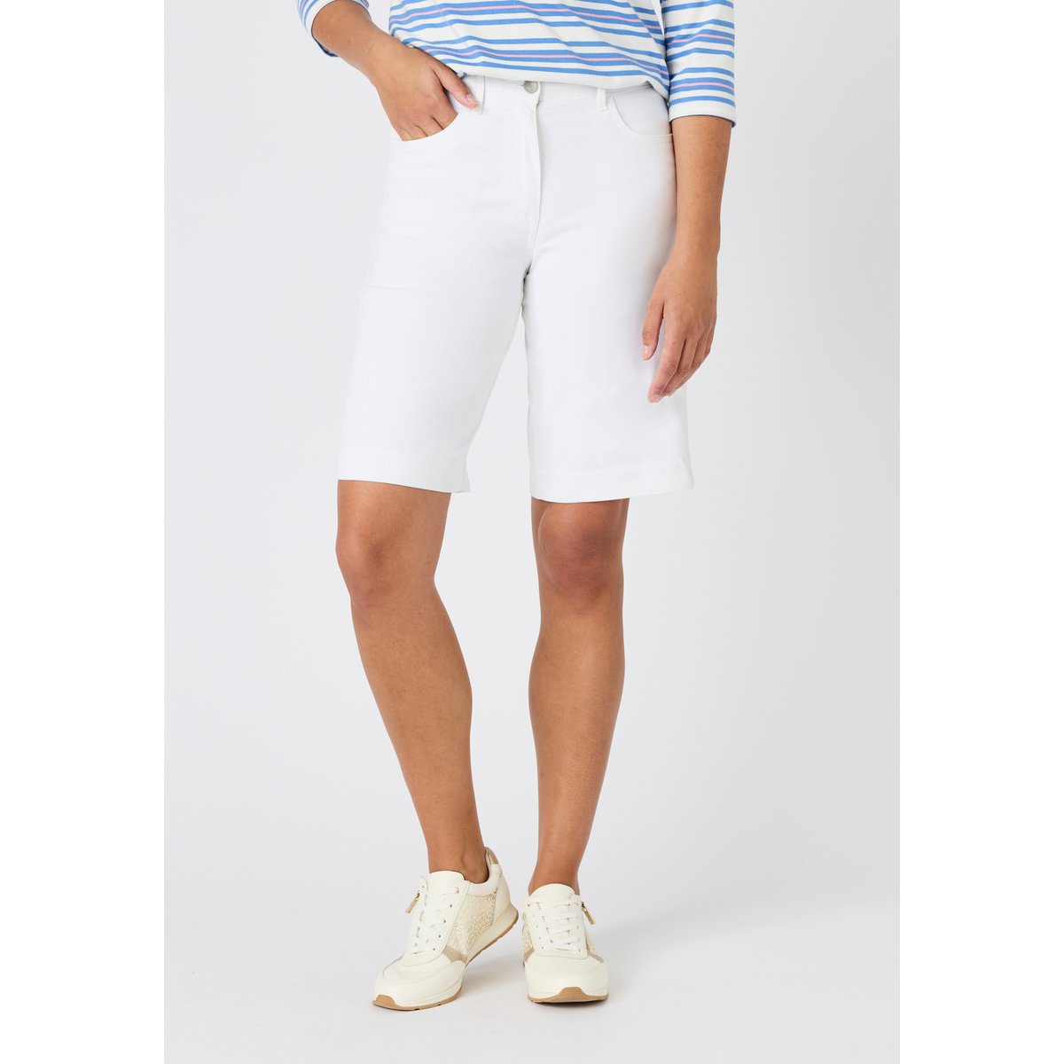 Bermuda coton stretch blanc, DAMART