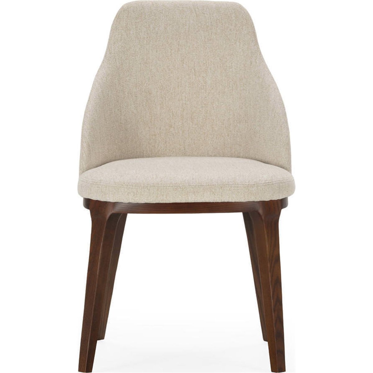 Chaise scandinave en bois et tissu bois brun et blanc, RECOLLECTION
