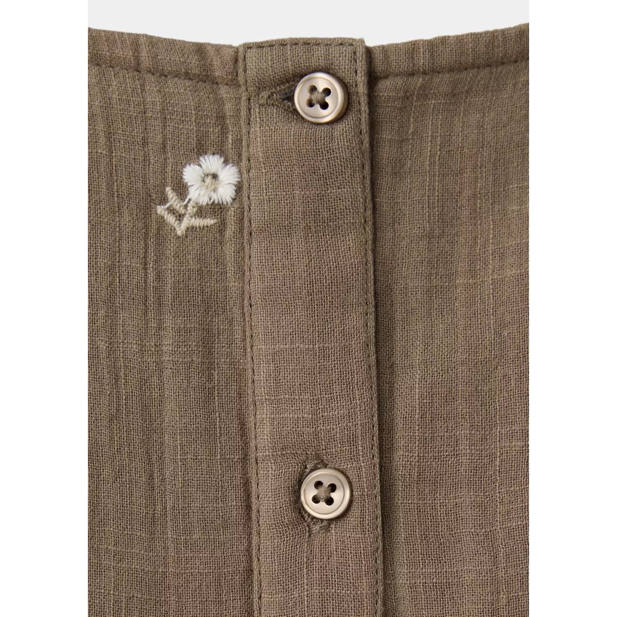 Robe fleurs brodées marron, MANGO BABY