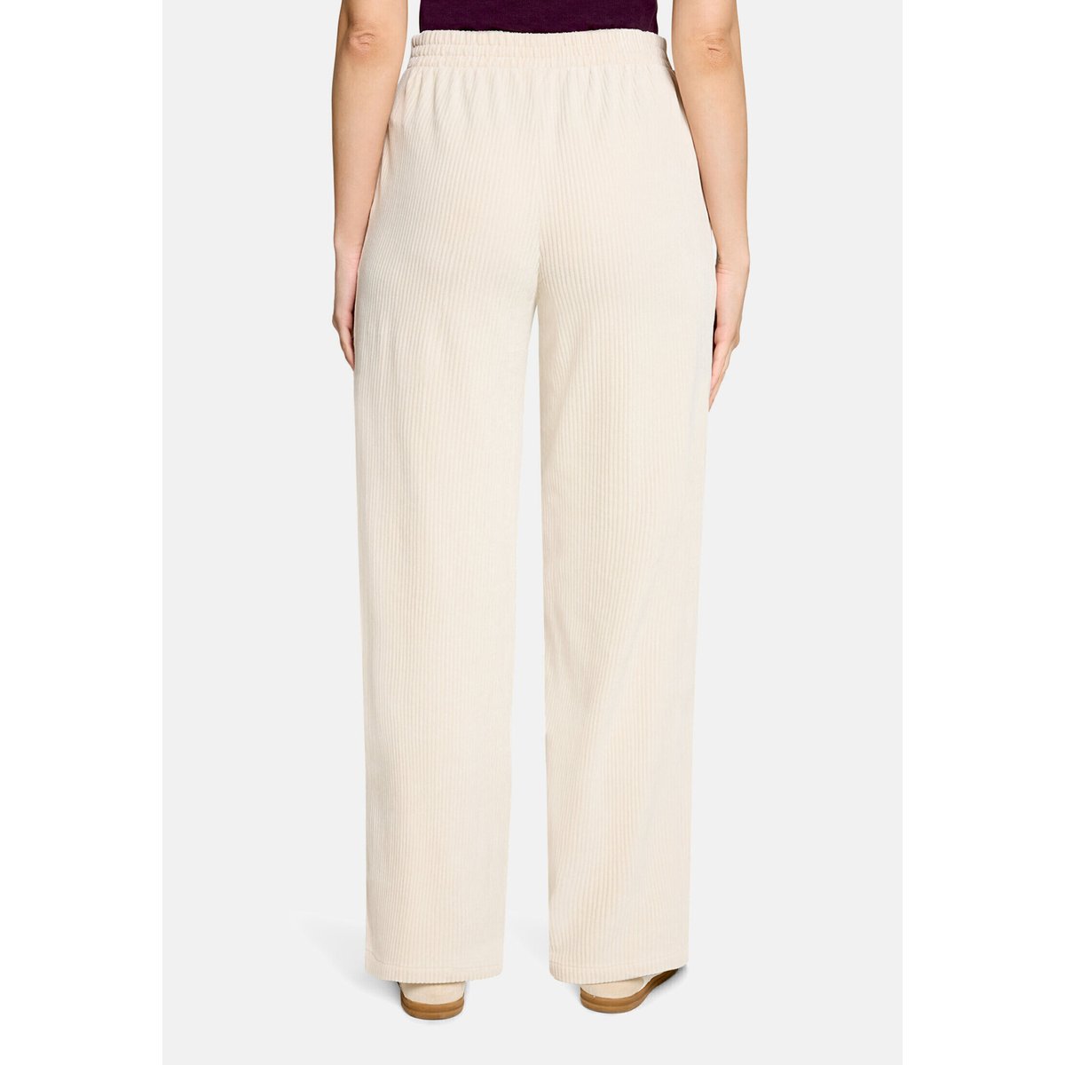 Pantalon palazzo à élastique silky beige, CARTOON