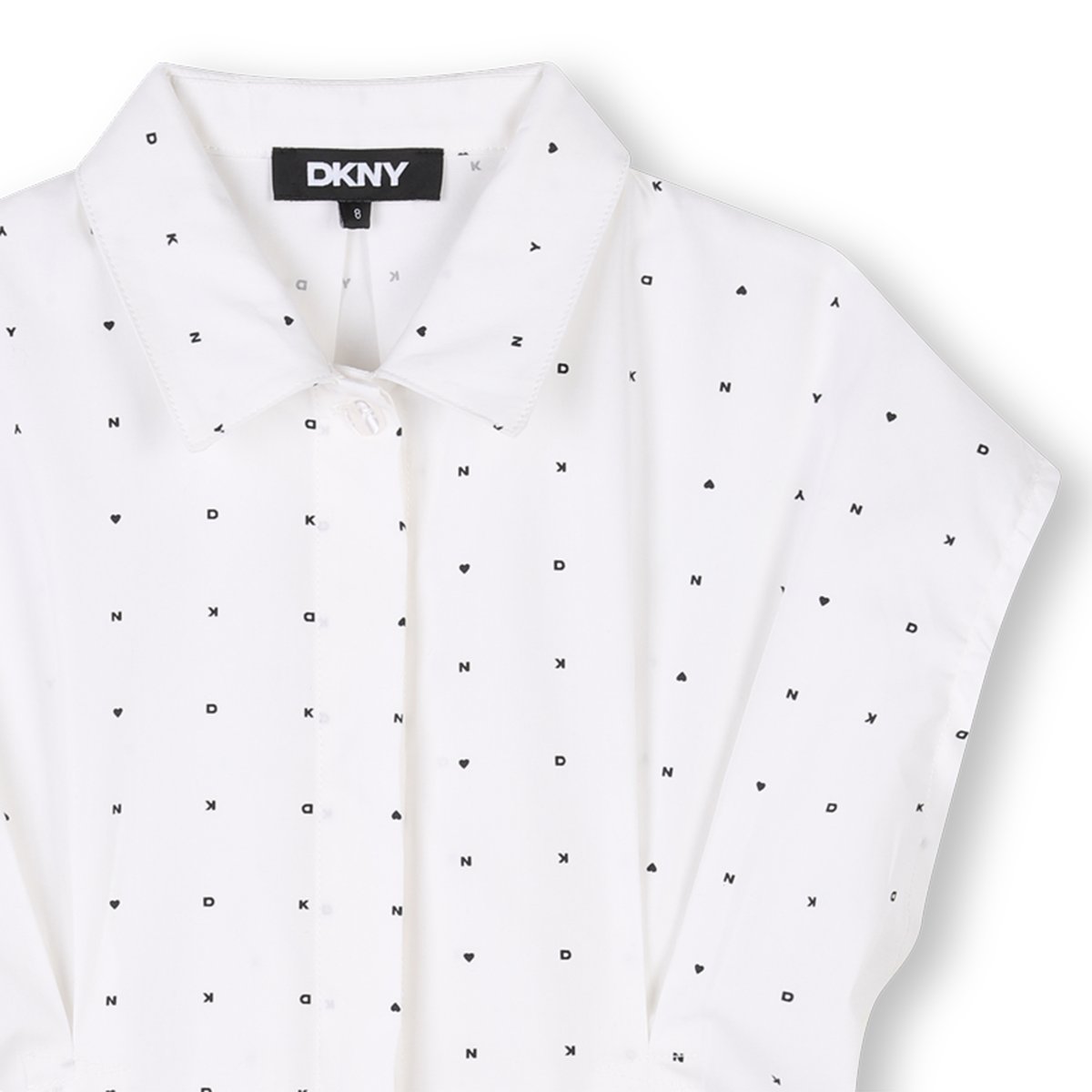 Robe manches courtes blanc noir, DKNY