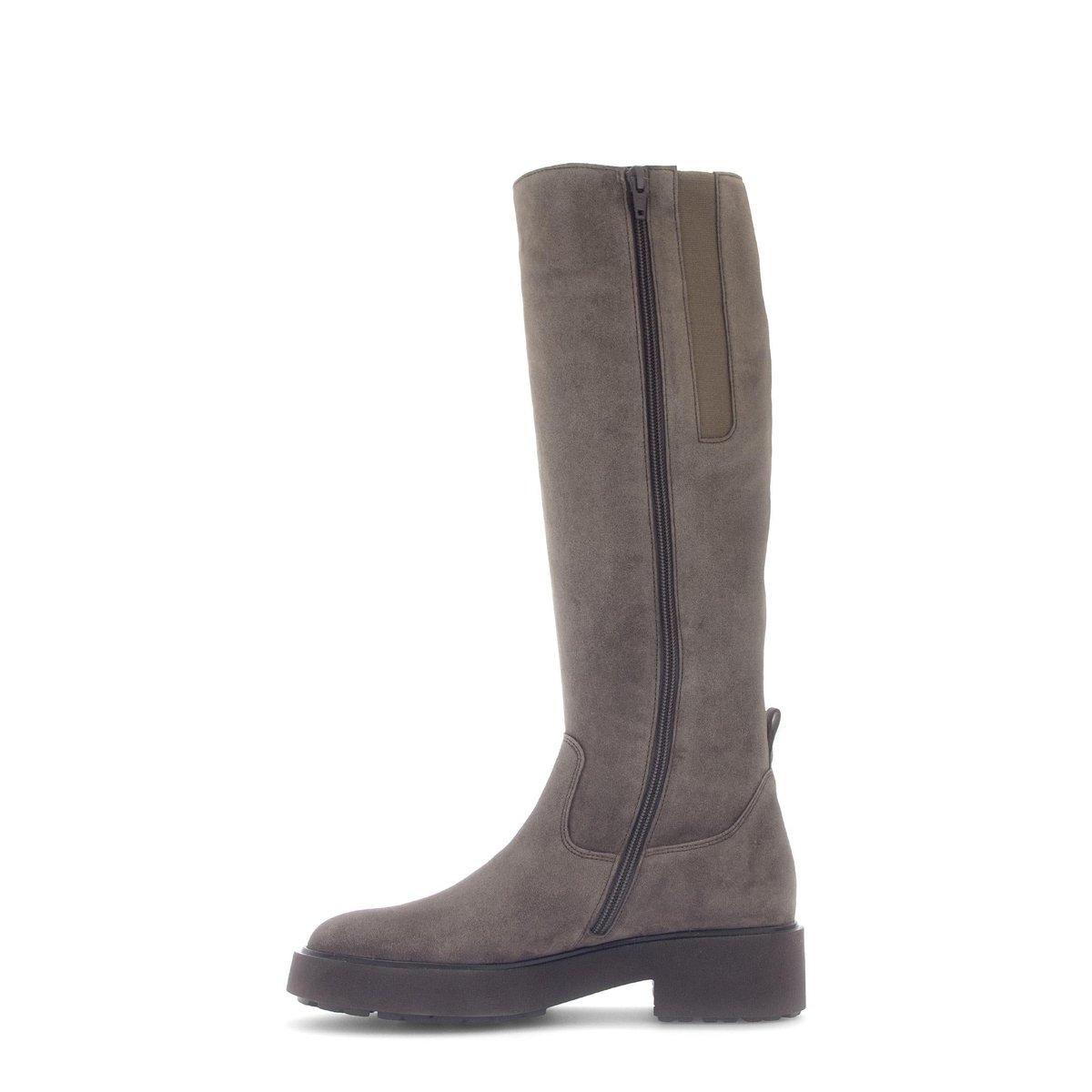 Bottes en cuir à talon décroché marron velours, GABOR