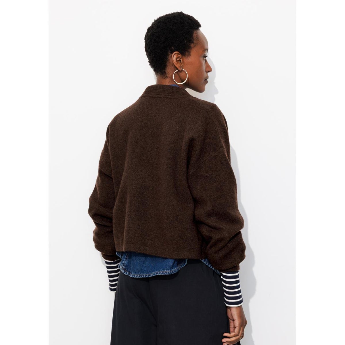 Gilet zippé col V marron, PROMOD