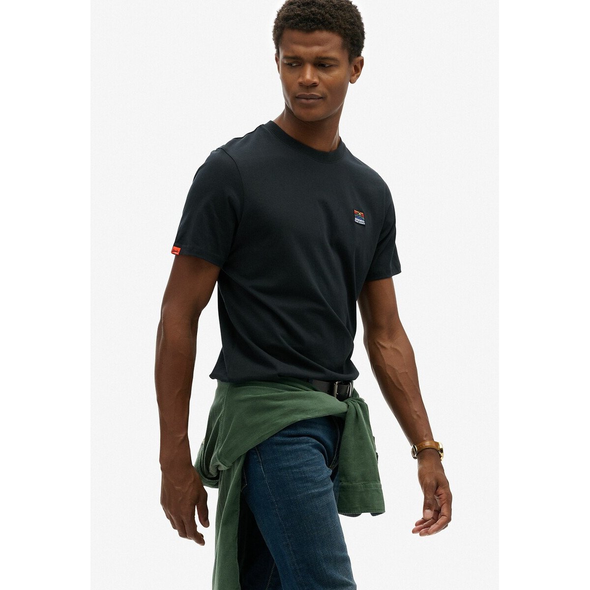 T-shirt brodé Great Outdoors bleu marine, SUPERDRY