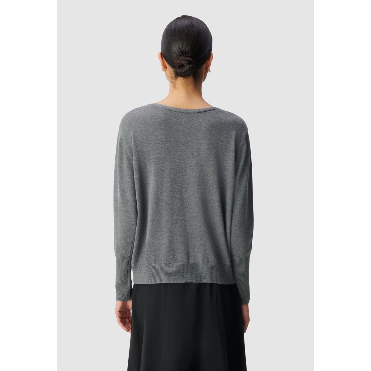 Cardigan tricot réversible devant/dos gris chiné, IKKS