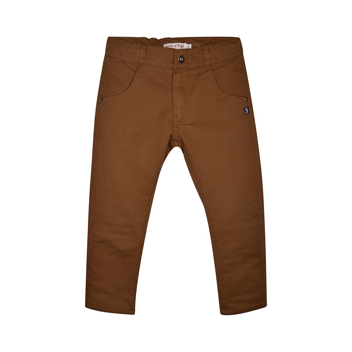 Pantalon en twill frizon marron, SUCRE D'ORGE