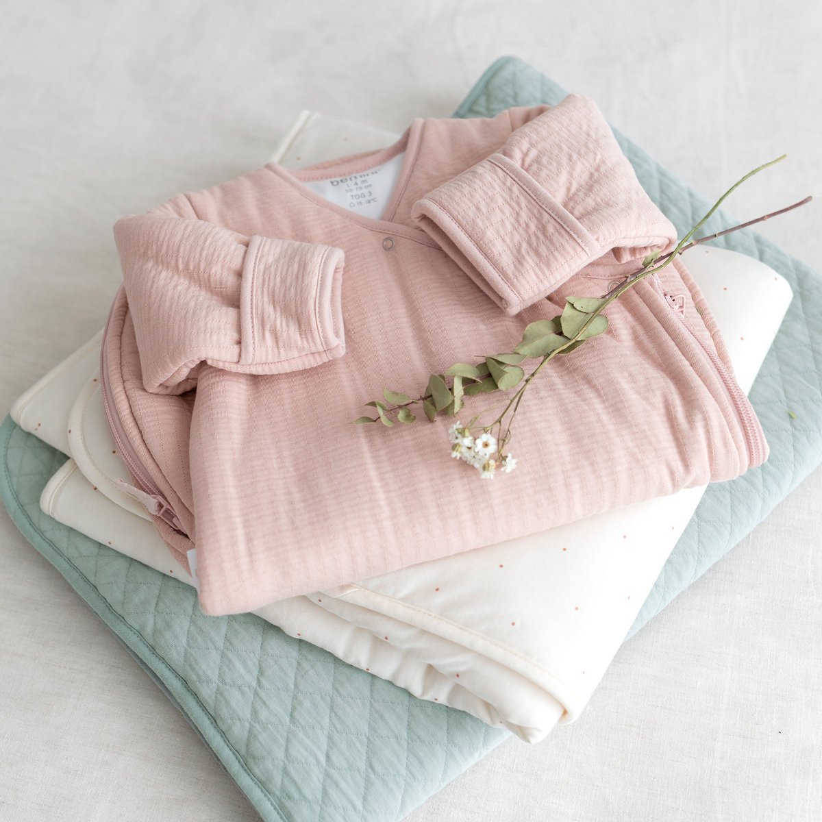 Gigoteuse avec moufles hiver - TOG 3 Moelleux bien chaud blush, BEMINI