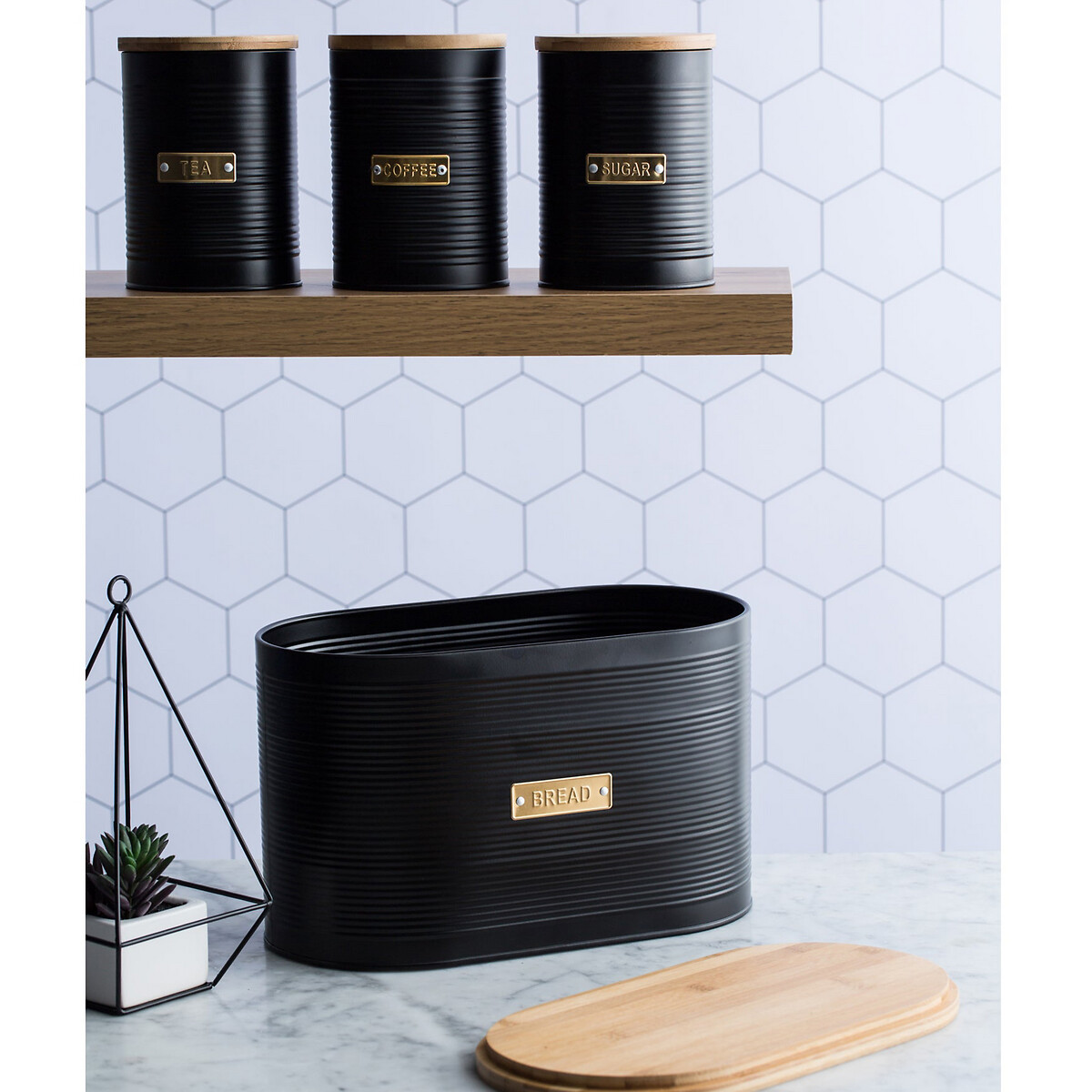 Otto Tea Coffee Sugar Canisters in Black black, TYPHOON
