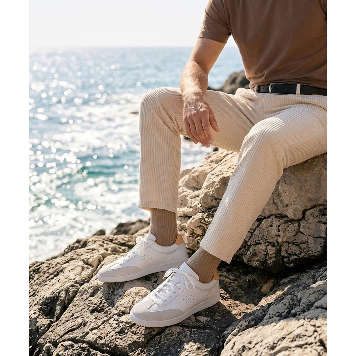 Sneakers cuir TOM blanc, FINSBURY