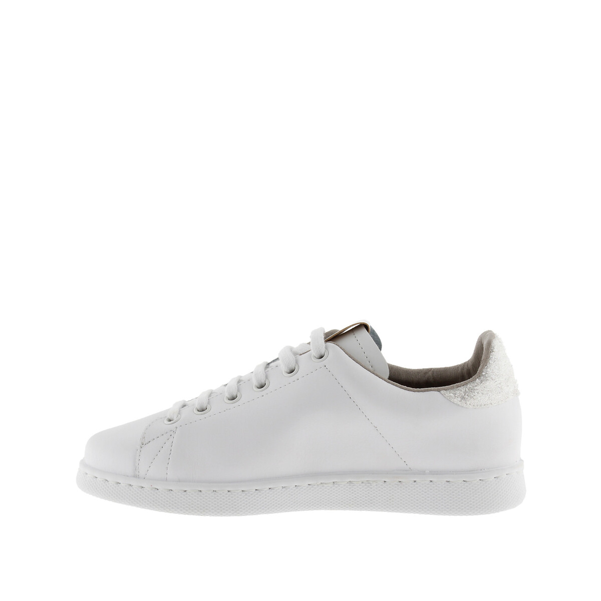 Baskets cuir glitter blanc, VICTORIA