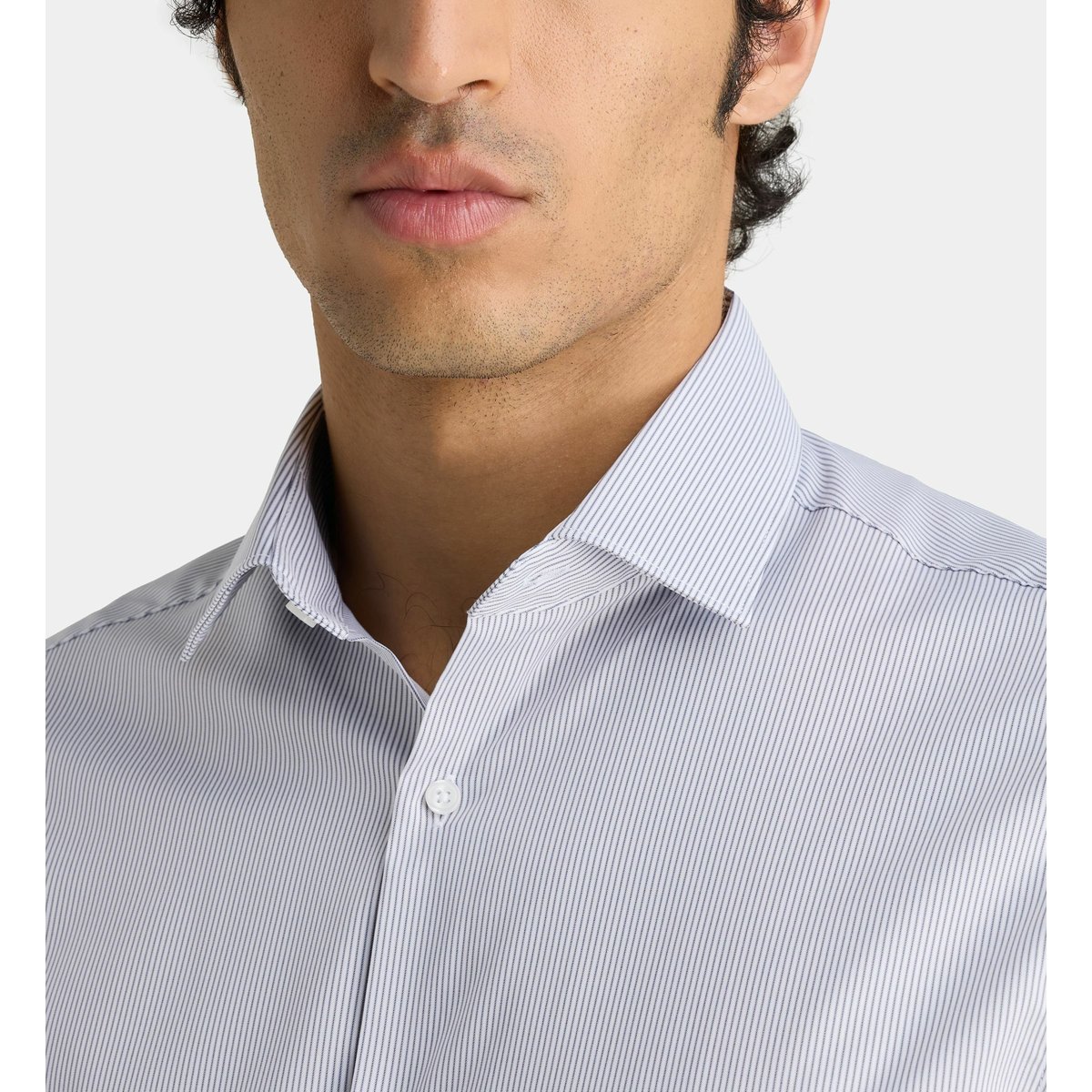 Chemise droite htake rayée bleu, GALERIES LAFAYETTE