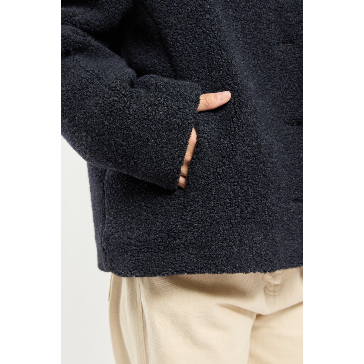 Veste col montant - laine seal chiné, TERRE & MER