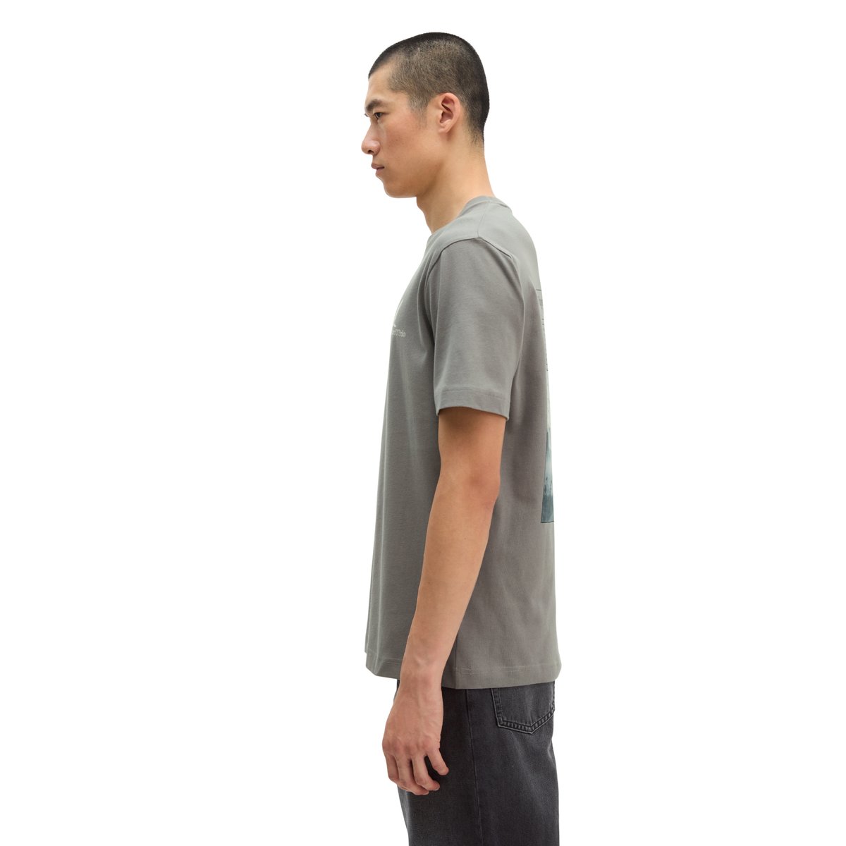 T-shirt regular en coton bio régénéré gris, MARC O'POLO