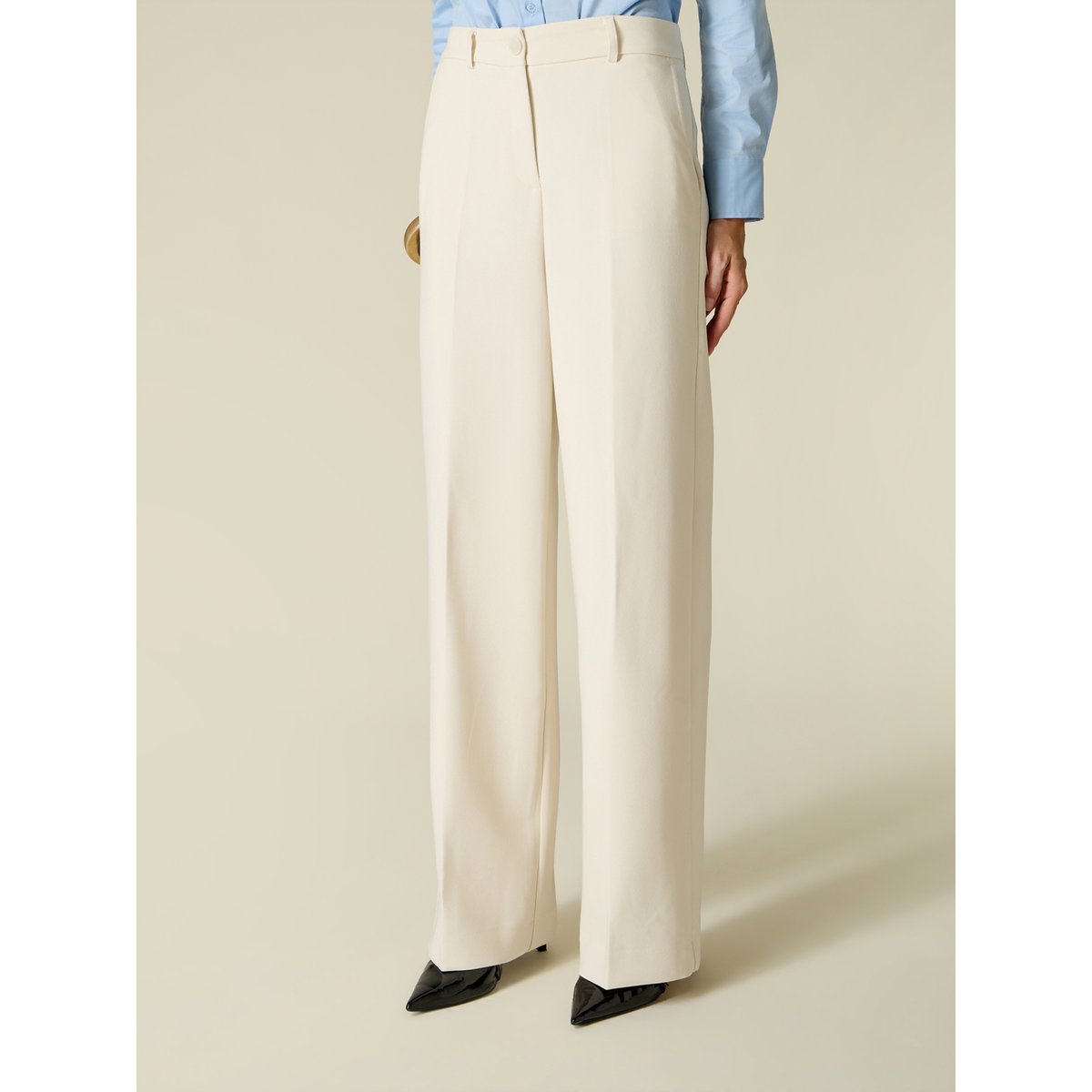 Pantalon palazzo taille haute blanc, OLTRE