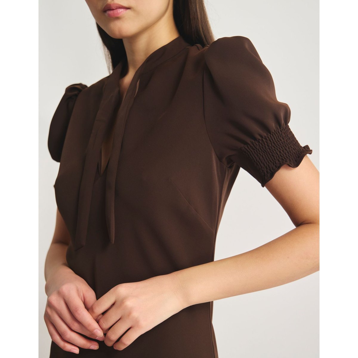 Robe Cerise fluide marron, INES DE LA FRESSANGE PARIS