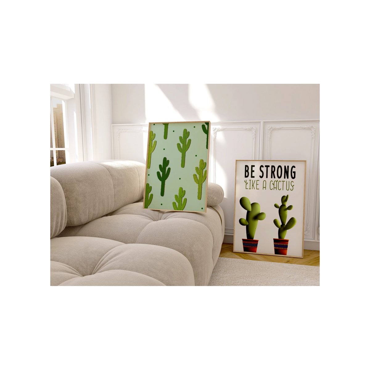 Affiche Cactus 2 blanc, L'AFFICHERIE