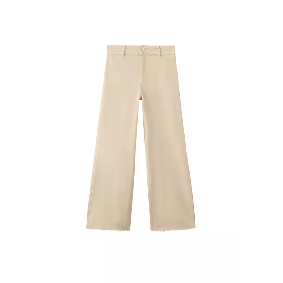 Jean style jupe-culotte Catherin taille haute vanille, MANGO
