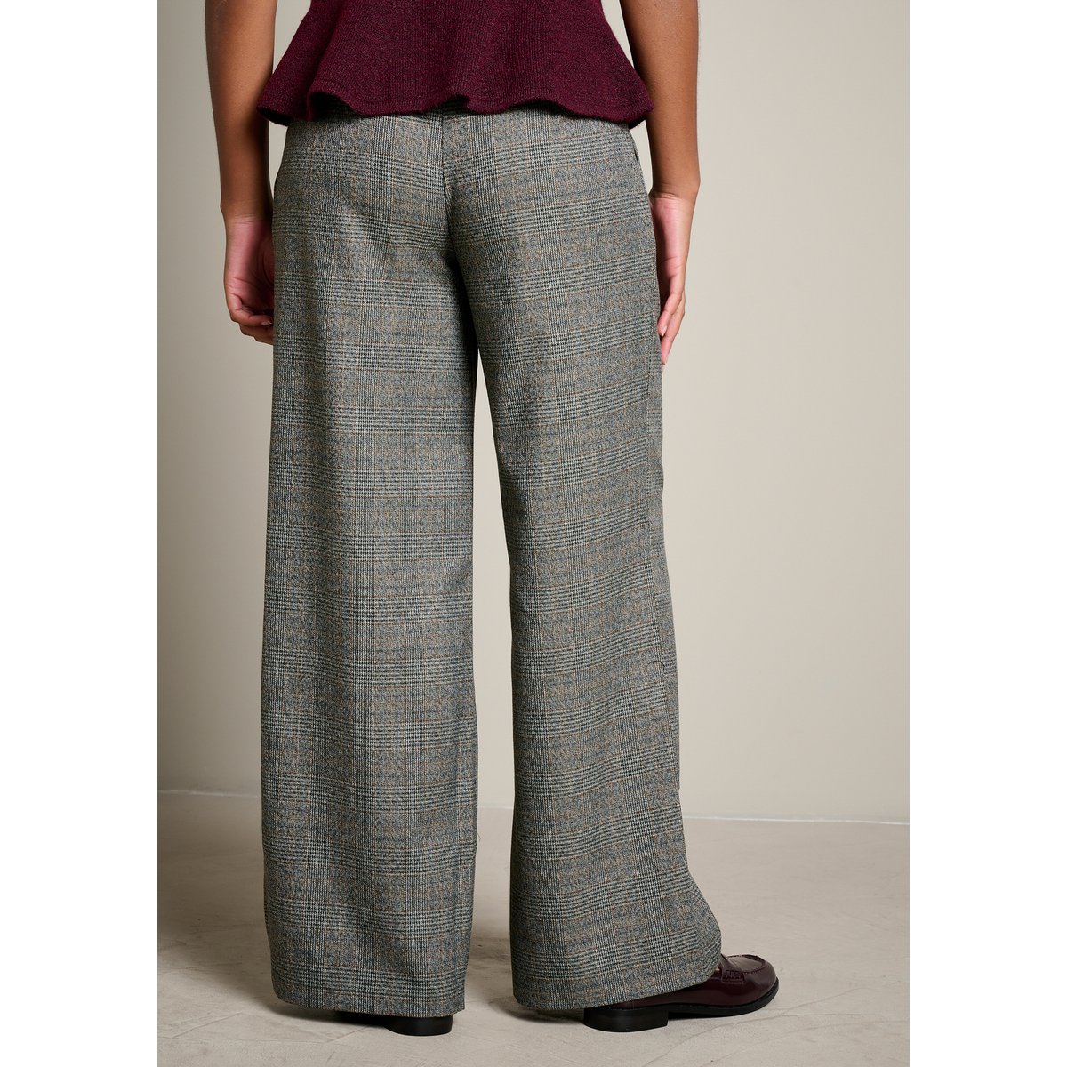 Pantalon large à carreaux gris fonce, LOLALIZA