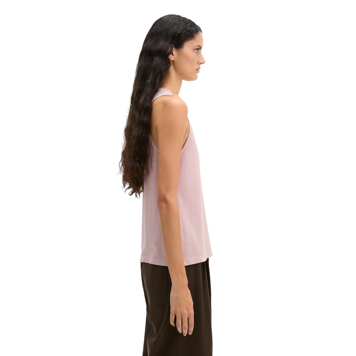 Débardeur en jersey regular en mélange fluide de lyocell et de coton rose pale, MARC O'POLO