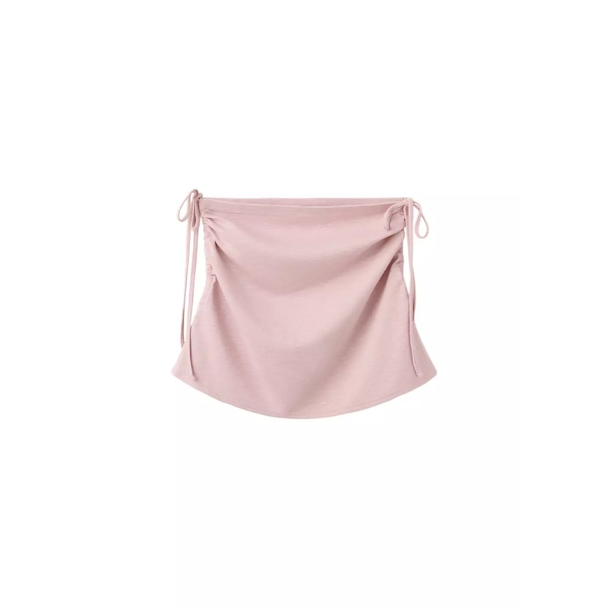 Jupe en coton avec nœuds sur les côtés rose pâle, MANGO TEEN