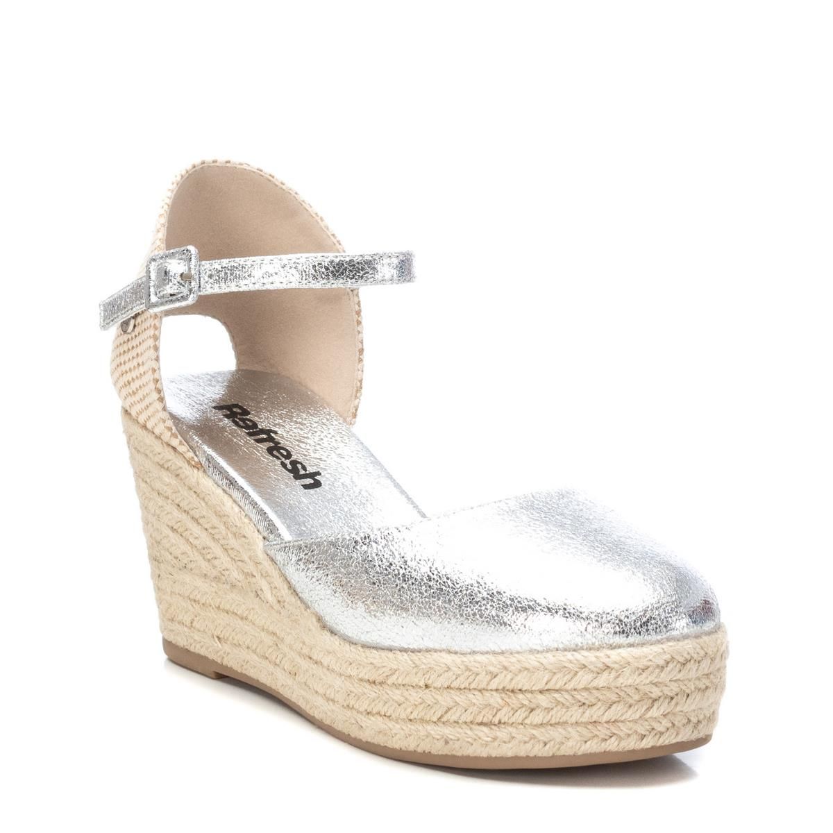 Chaussure Espadrilles Coin Décontractée Boucle argenté, REFRESH