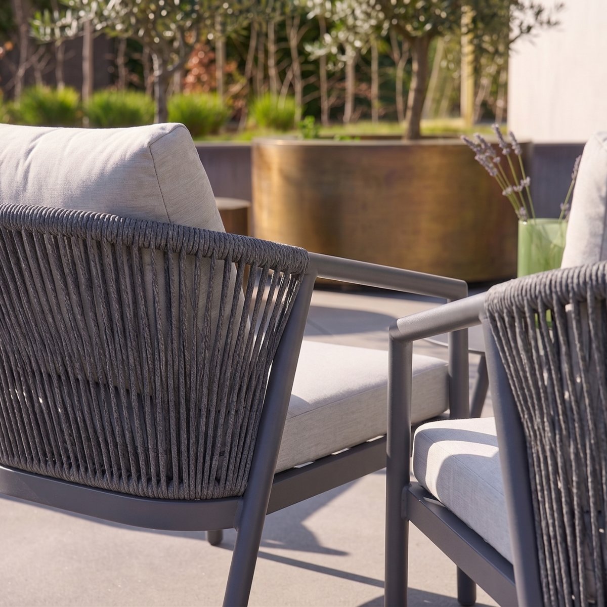 Salon de jardin aluminium et cordes 4 places KORAVA gris, SWEEEK