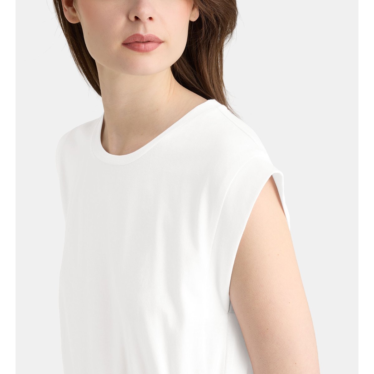 Robe fanion mi longue sans manches coton blanc, GALERIES LAFAYETTE