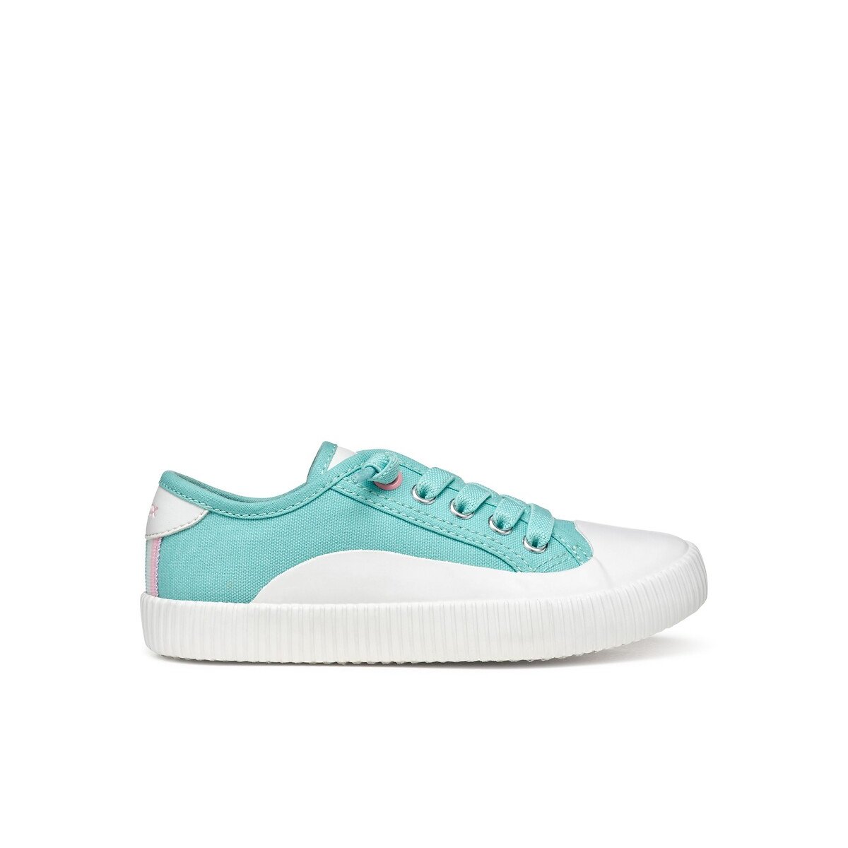 Kids Tippeste Canvas Breathable Trainers turquoise blue , GEOX