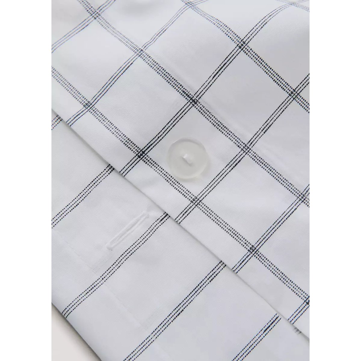 Housse de couette réversible carreaux et rayures Lit 180/200 cm gris, MANGO HOME