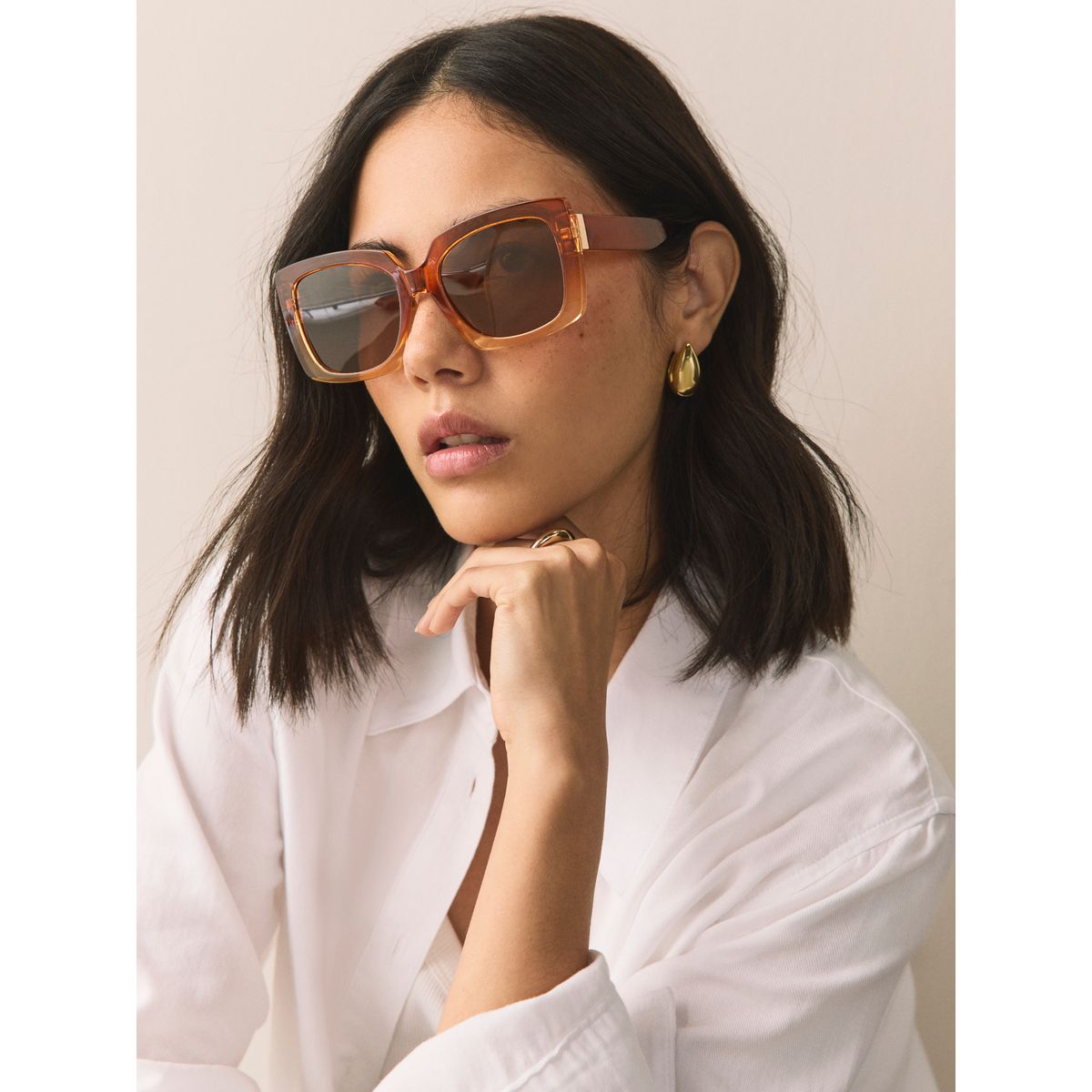Lunettes de soleil carrées orange, NEXT