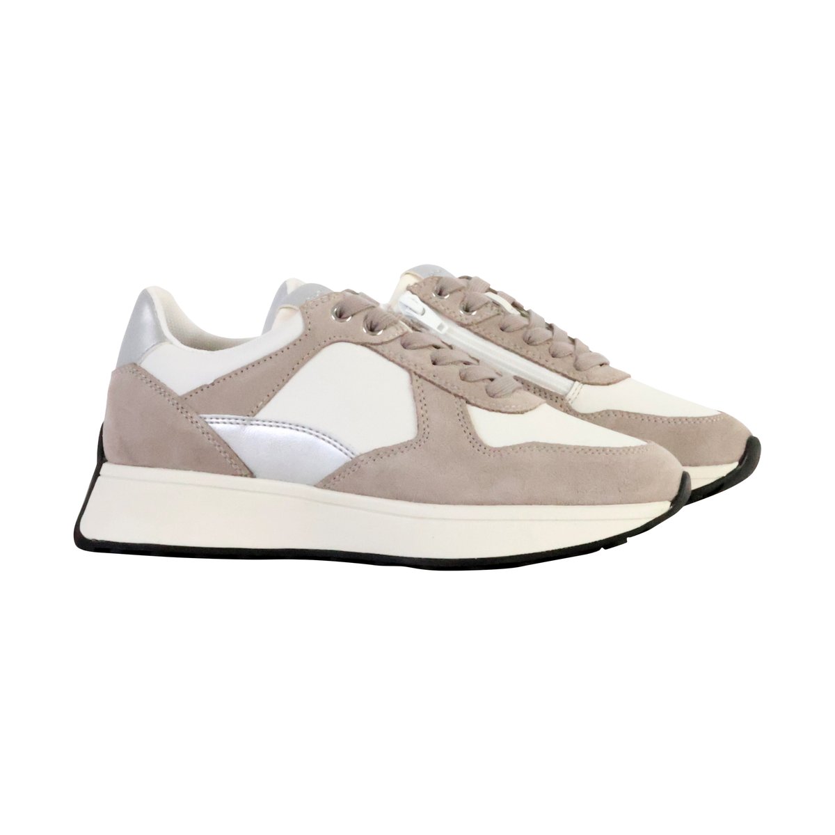 Baskets respirantes Amabel blanc/rock, GEOX